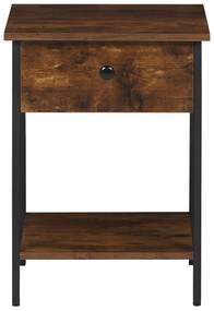 Mesa de apoio com 1 gaveta em madeira escura VESTER Beliani