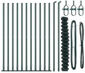 Conjunto de Postes de Cerca Prateado 25 x 1.4 m Aço Galvanizado