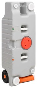 vidaXL Tanque de água com rodas para campismo 75 L cinzento