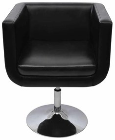 Cadeira de bar em couro artificial preto