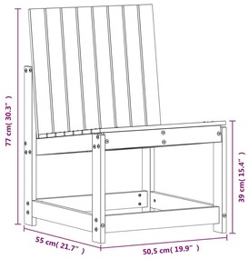 Cadeira de jardim 50,5x55x77 cm pinho maciço branco