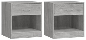 Mesas de cabeceira com gaveta 2 pcs cinzento sonoma