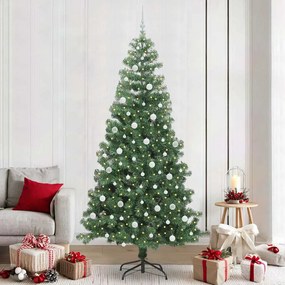 vidaXL Árvore de Natal com 300 LEDs com suporte Verde 240 cm PVC