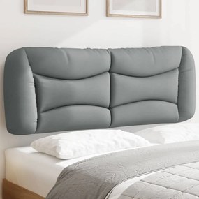 vidaXL Almofadão de cabeceira 140 cm tecido cinzento-claro