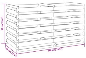 Caixa de compostagem ripada pinho impregnado 180x90x90 cm