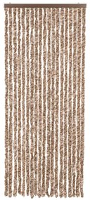 Cortina anti-insetos 56x185 cm chenille bege e castanho-escuro