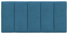 Almofadão de cabeceira 100 cm veludo azul