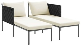 Espreguiçadeira vidaXL com almofadas para 2 pessoas Antacita 115x153x6
