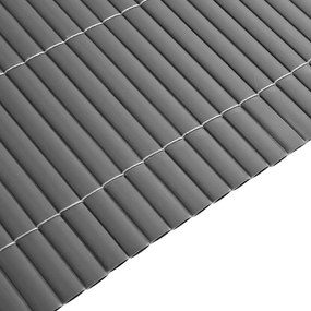 Cerca de jardim dupla face cinzento 1,8x3 m PVC