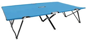 Espreguiçadeira/cama dobrável para 2 pessoas aço azul