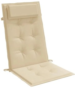 Almofadões p/ cadeira encosto alto 4 pcs tecido oxford bege