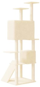 Árvore para gatos c/ postes arranhadores sisal 153 cm cor creme