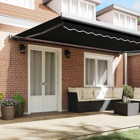 Toldo Retrátil Manual vidaXL Preto 500x300 cm