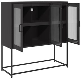 Aparador 100,5x39x107 cm aço laminado a frio preto