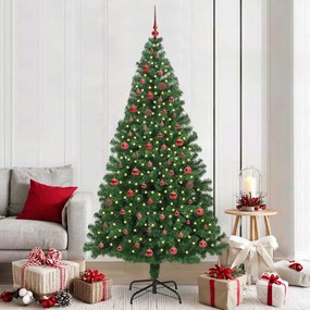 vidaXL Árvore de Natal Artificial Verde 210 cm PVC, Aço e Plástico