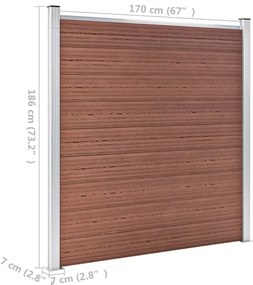 Painel de vedação para jardim 353x186 cm WPC castanho