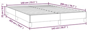 Estrutura de cama 140x200 cm tecido cinzento-escuro