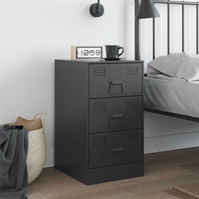 Mesa de cabeceira 34,5x39x62 cm aço preto