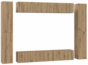 Conjunto de móvel de TV 10 pcs carvalho artisiano