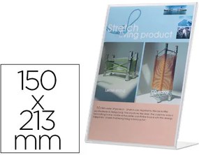 Porta Folheto Secretária Q-Connect com Forma de L Metacrilato Medidas 150x213 mm