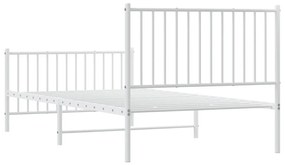 Estrutura de cama com cabeceira e pés 100x200 cm metal branco