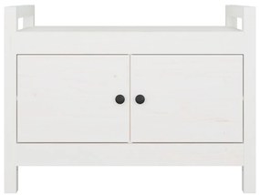 Banco de corredor 80x40x60 cm madeira de pinho maciça branco