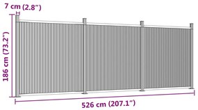 Painel de vedação 526x186 cm WPC castanho