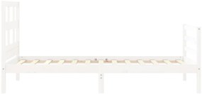 Estrutura de cama com cabeceira 90x200 cm madeira maciça