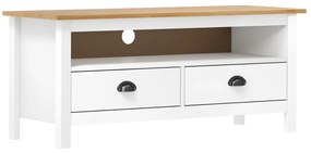 vidaXL Móvel de TV Hill 110x40x47 cm pinho maciço branco
