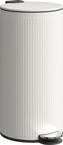 HOMCOM Balde do Lixo para Cozinha com Pedal 30L Cubo de Lixo Metálico com Tampa de Fecho Suave e Balde Removível 36x30x60,5 cm Creme | Aosom Portugal
