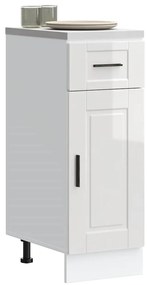 vidaXL Armário base cozinha Porto derivados madeira branco brilhante