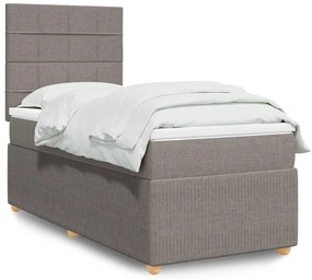 Cama com molas/colchão 80x200 cm tecido castanho-acinzentado