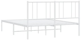 Estrutura de cama com cabeceira 150x200 cm metal branco