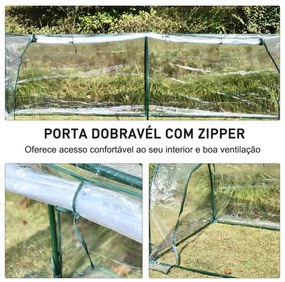 Estufa transparente para jardim ou terraço para cultivo de plantas e flores com porta zip 250x100x80cm PVC