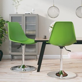 Cadeiras de jantar giratórias 2 pcs PP verde
