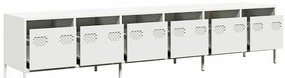 Móvel de TV 202x39x43,5 cm aço laminado a frio branco