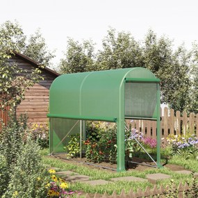 Estufa de jardim em PE, estufa de varanda, lona reforçada de 140 g/m², estrutura em aço, porta com fecho de correr, para legumes, plantas e flores, us