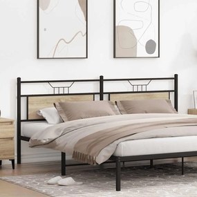 Cabeceira de cama 193 cm derivados madeira/aço carvalho sonoma