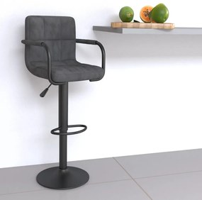 vidaXL Banco de bar veludo cinzento-escuro
