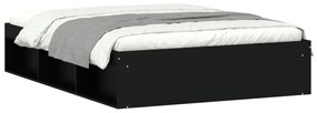 Estrutura de cama de casal 135x190 cm preto