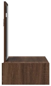 mesa de maquiagem de parede em carvalho castanho 60x40x70 cm