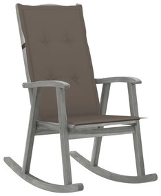 3064217 vidaXL Cadeira de baloiço com almofadões acácia maciça cinzento