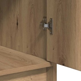 Conjunto de Mesa de Maquilhagem de 3 Peças com LED Carvalho Artesanal
