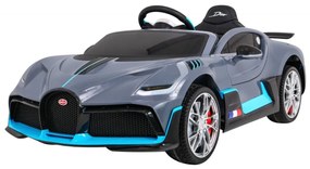 Carro elétrico para Crianças 12V Bugatti Divo Rodas de EVA, Assento de couro Cinzento