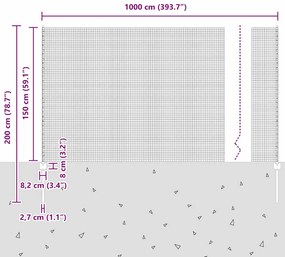 Conjunto de Cerca de Jardim Conjunto de 2 Aço Galvanizado