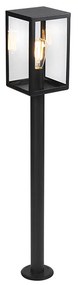 Candeeiro de exterior moderno preto com vidro 100,5 cm - Rotterdam Moderno