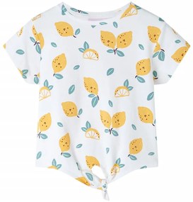 T-shirt infantil com cintura de atar cor cru 128