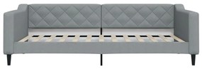 Sofá-cama com gavetão 100x200 cm tecido cinzento-claro