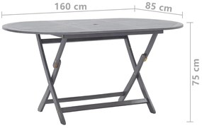 9 pcs conjunto de jantar jardim madeira acácia maciça cinzento