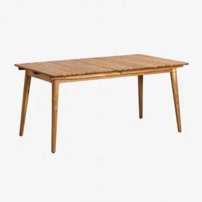 Mesa De Jantar Retangular Extensível 160-210x90 Cm Em Madeira De Acácia Tenay Castanho Acácia - Sklum